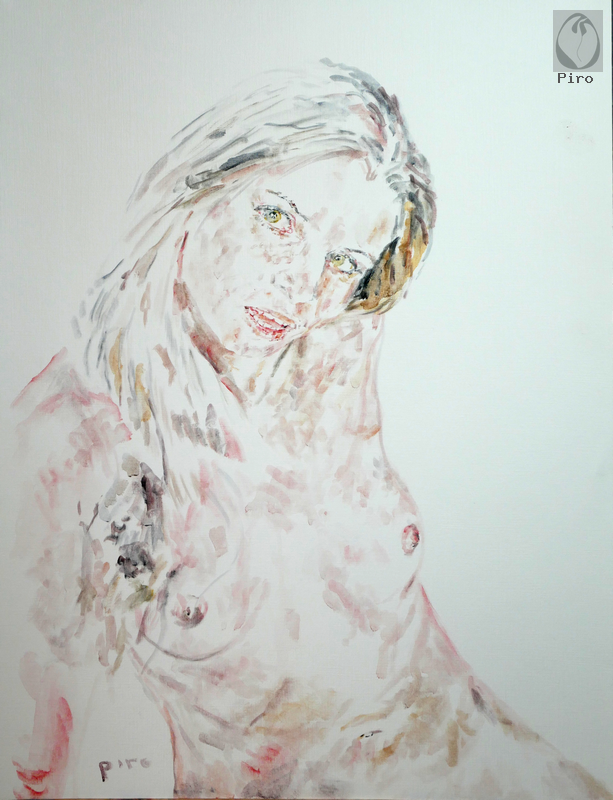 oil on paper - olio su carta di Piro